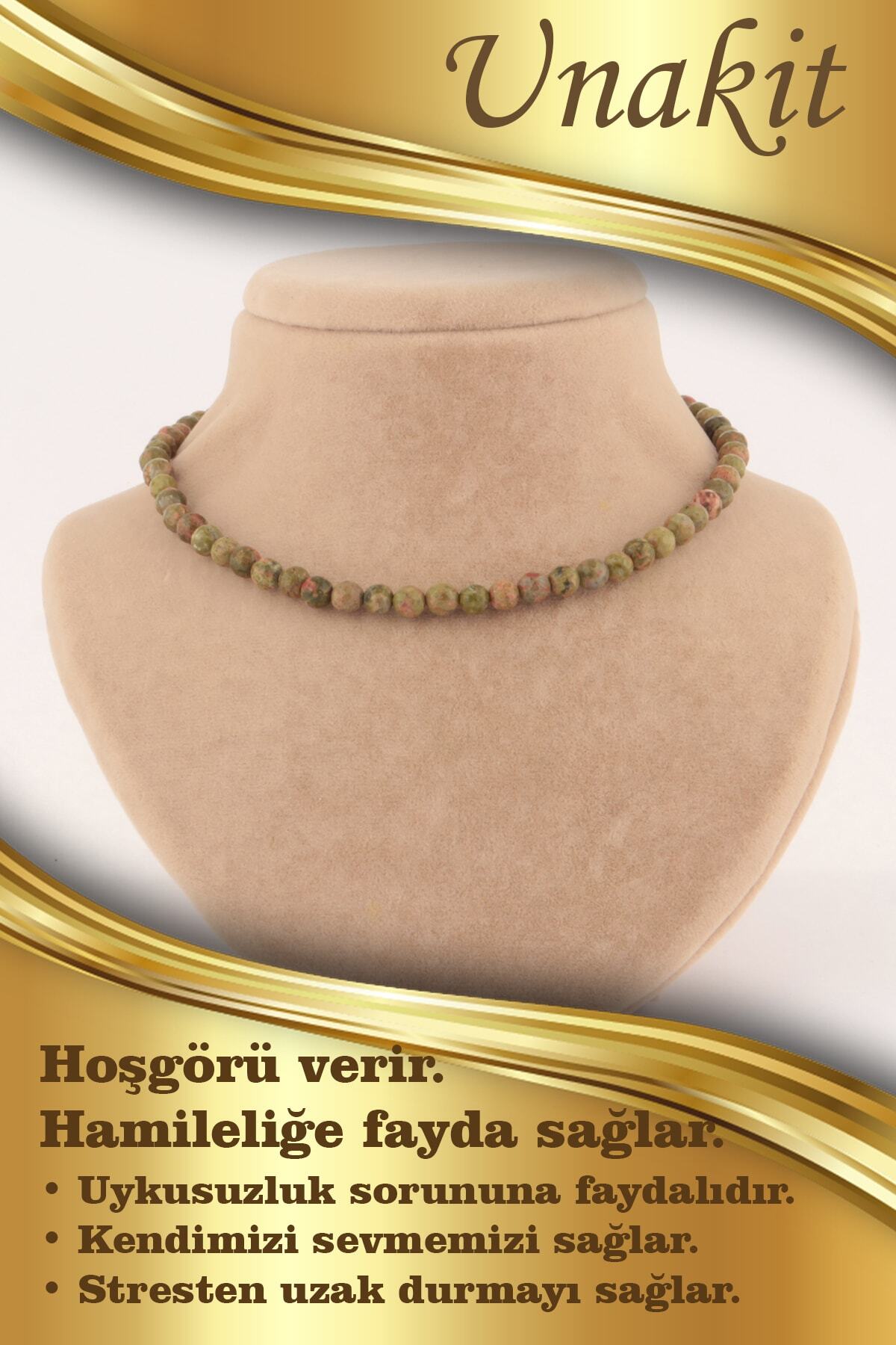 Sertifikalı Unakit 6mm Kolye (DÜĞÜMSÜZ)