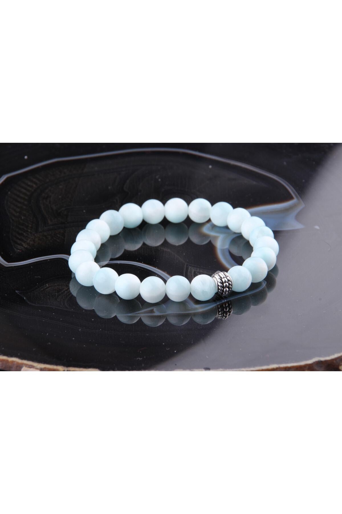 Sertifikalı Larimar Doğal Taş Bileklik 8 Mm B880