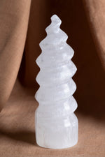 SERTİFİKALI Selenit Spiral Doğal Taş Obje ODT076