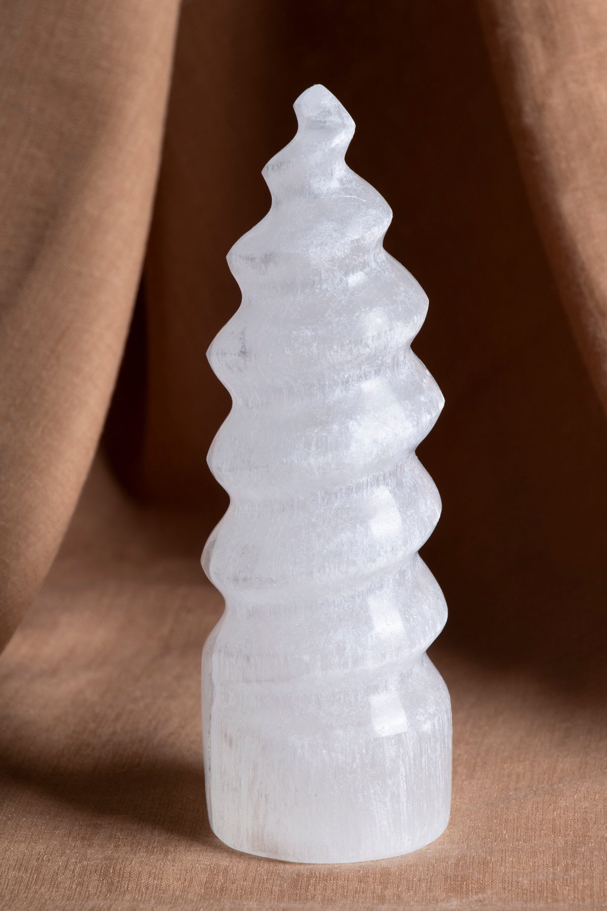 SERTİFİKALI Selenit Spiral Doğal Taş Obje ODT076