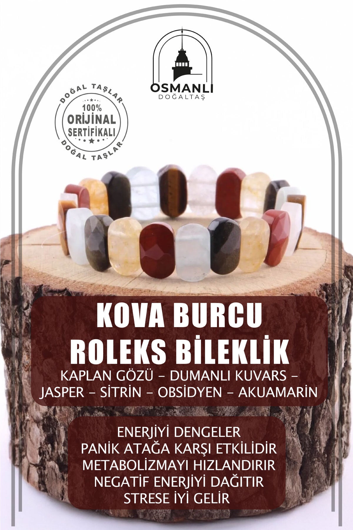 Sertifikalı Kova Burcu Roleks Bileklik B034