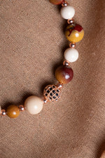 SERTİFİKALI Jasper-Hematit Doğal Taş Zirkon Aparatlı Bileklik 6-8 mm