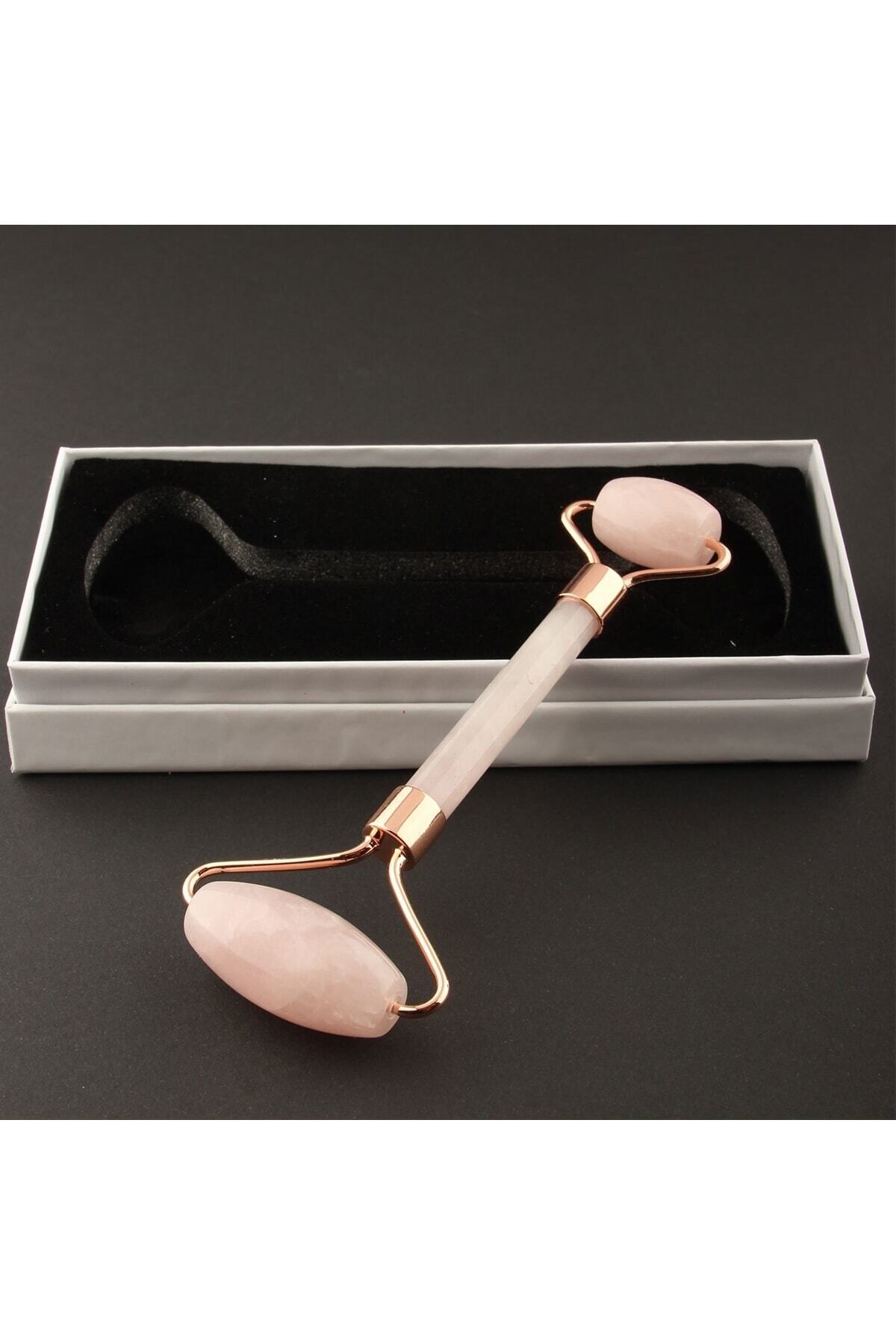 Sertifikalı Pembe Kuvars Roller Ve Ametist Kaz Ayağı Gua Sha Takımı Ma056
