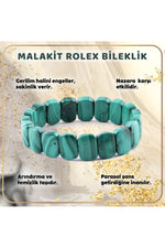 Sertifikalı Malahit (MALAKİT) Doğal Taş Roleks Bileklik B457