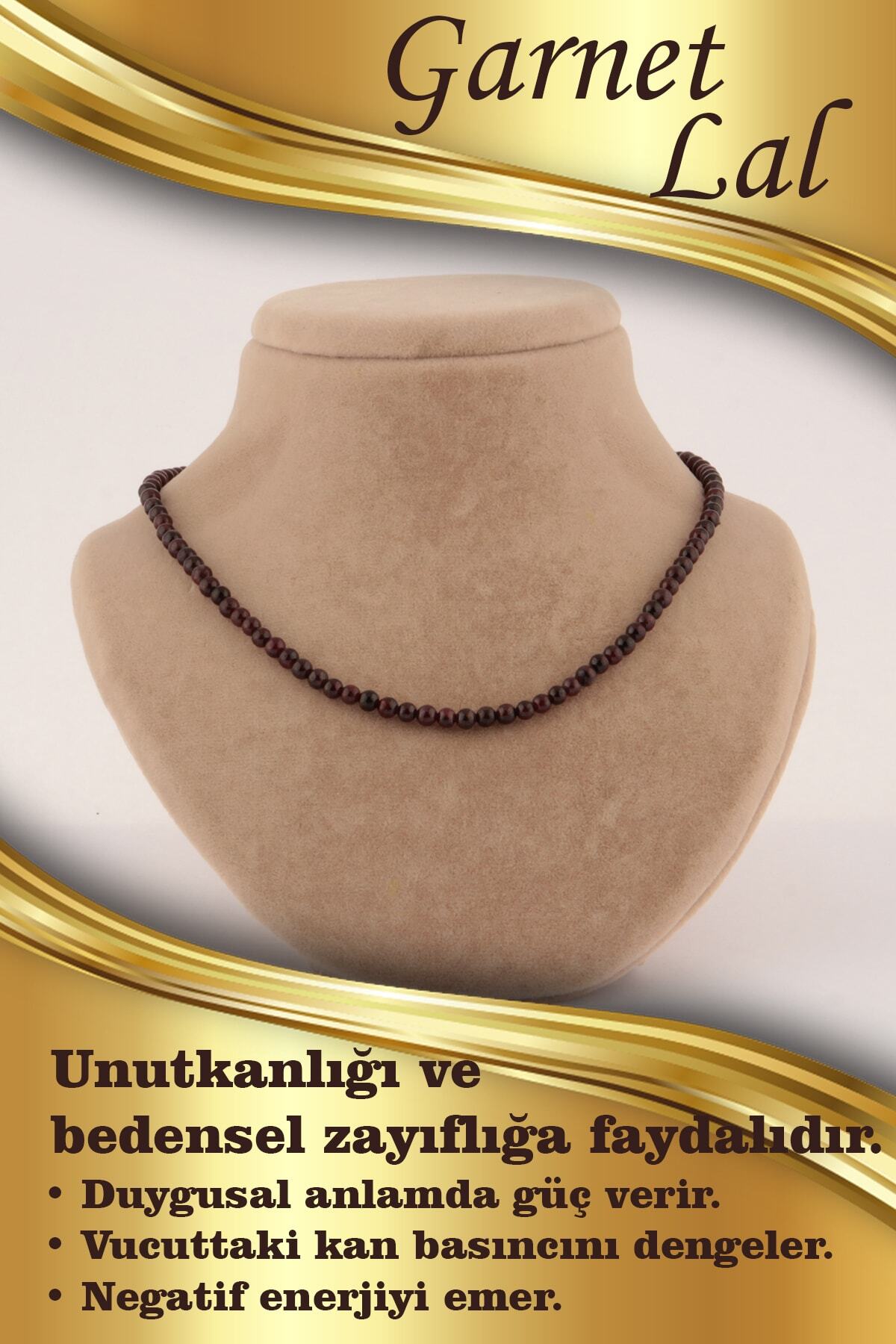 Sertifikalı Lal Granat 6mm Kolye (DÜĞÜMSÜZ)