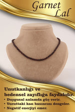 Sertifikalı Lal Granat 6mm Kolye (DÜĞÜMSÜZ)