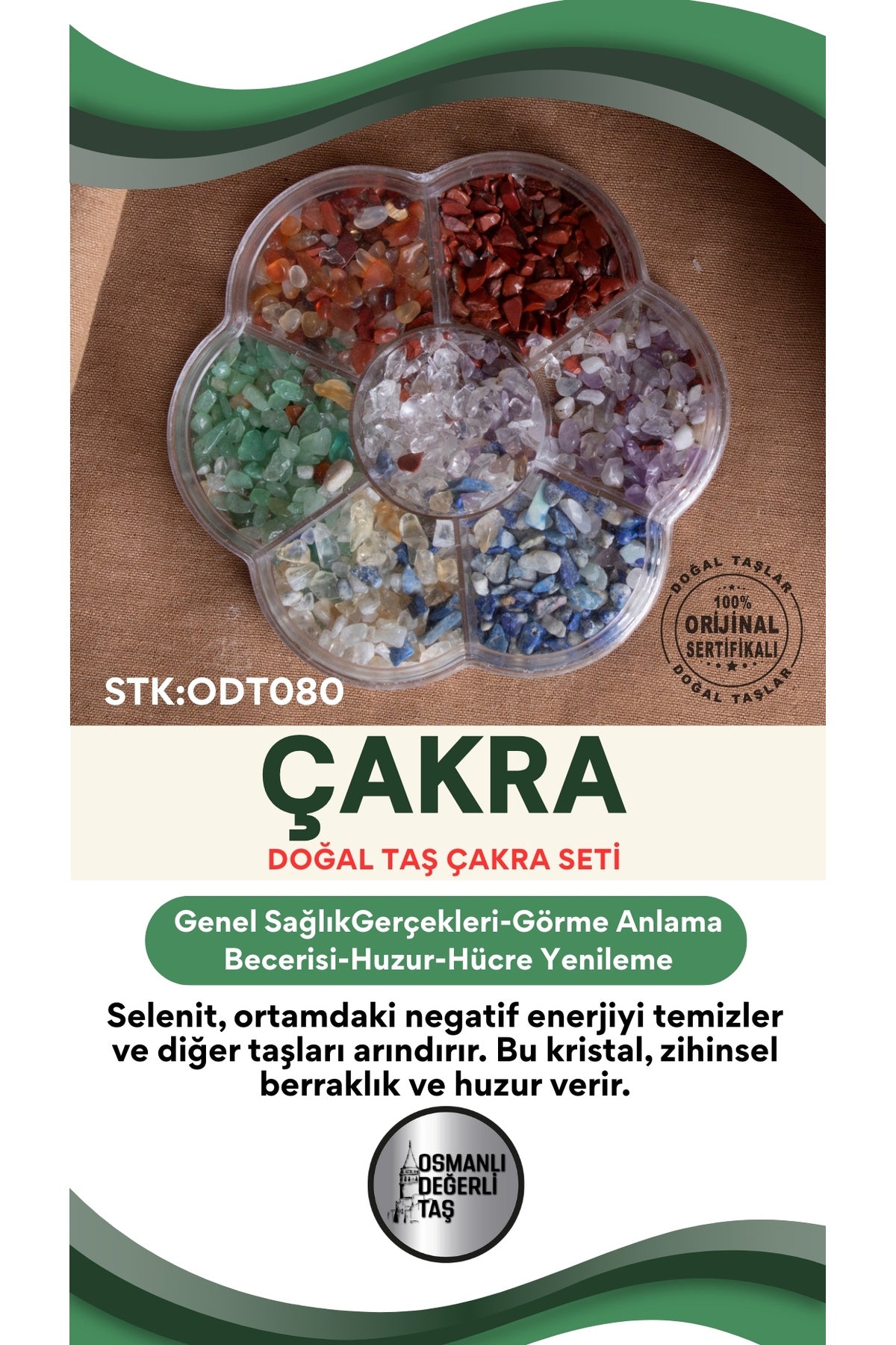SERTİFİKALI Çakra Doğal Taş Genel Set ODT080