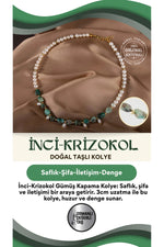 Inci-krizokol Doğal Taş Gümüş Kapama Kolye (3CM UZATMA İLE BİRLİKTE)