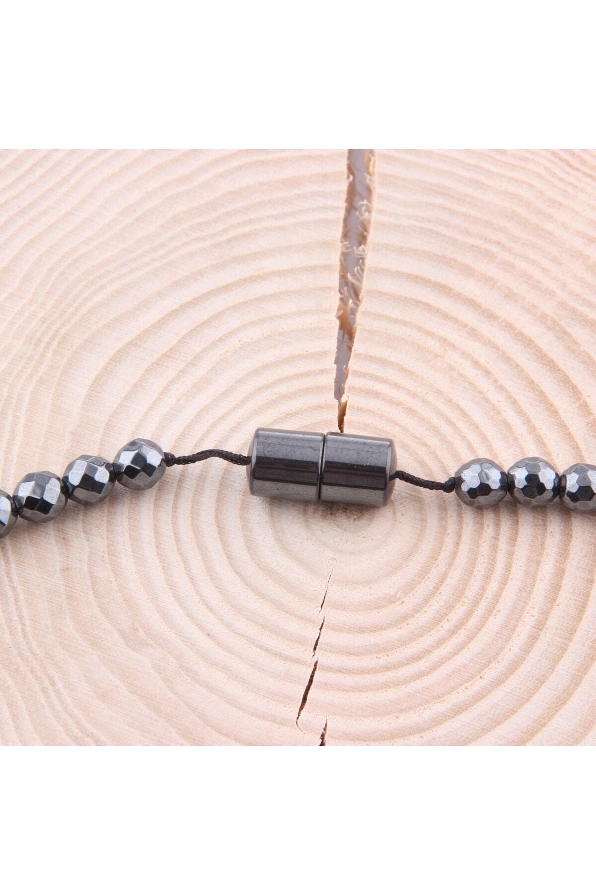 Hematit Doğal Taş Düğümsüz Kolye 6 Mm - M396