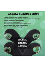 Sertifikalı Afrika Turkuaz Doğal Taş Küpe - 10x12mm Oval Yeşil