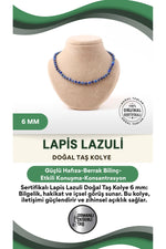 Sertifikalı Lapis Lazuli Doğaltaş Kolye 6 Mm, M577