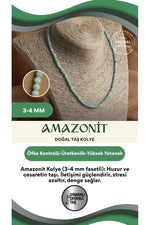 Sertifikalı Amazonit 3-4 Mm Fasetli Kesim Doğal Taş Kolye