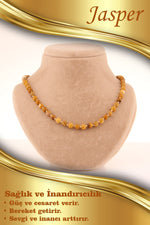 Sertifikalı Jasper 6mm Düğümlü Kolye