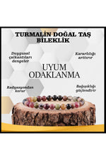Sertifikalı Turmalin Doğal Taş Bileklik 6 Mm - B851