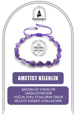 Ametist Doğal Taş Merdiven Kapama Naturel İnce Kesim Bileklik Özel Tasarım 1