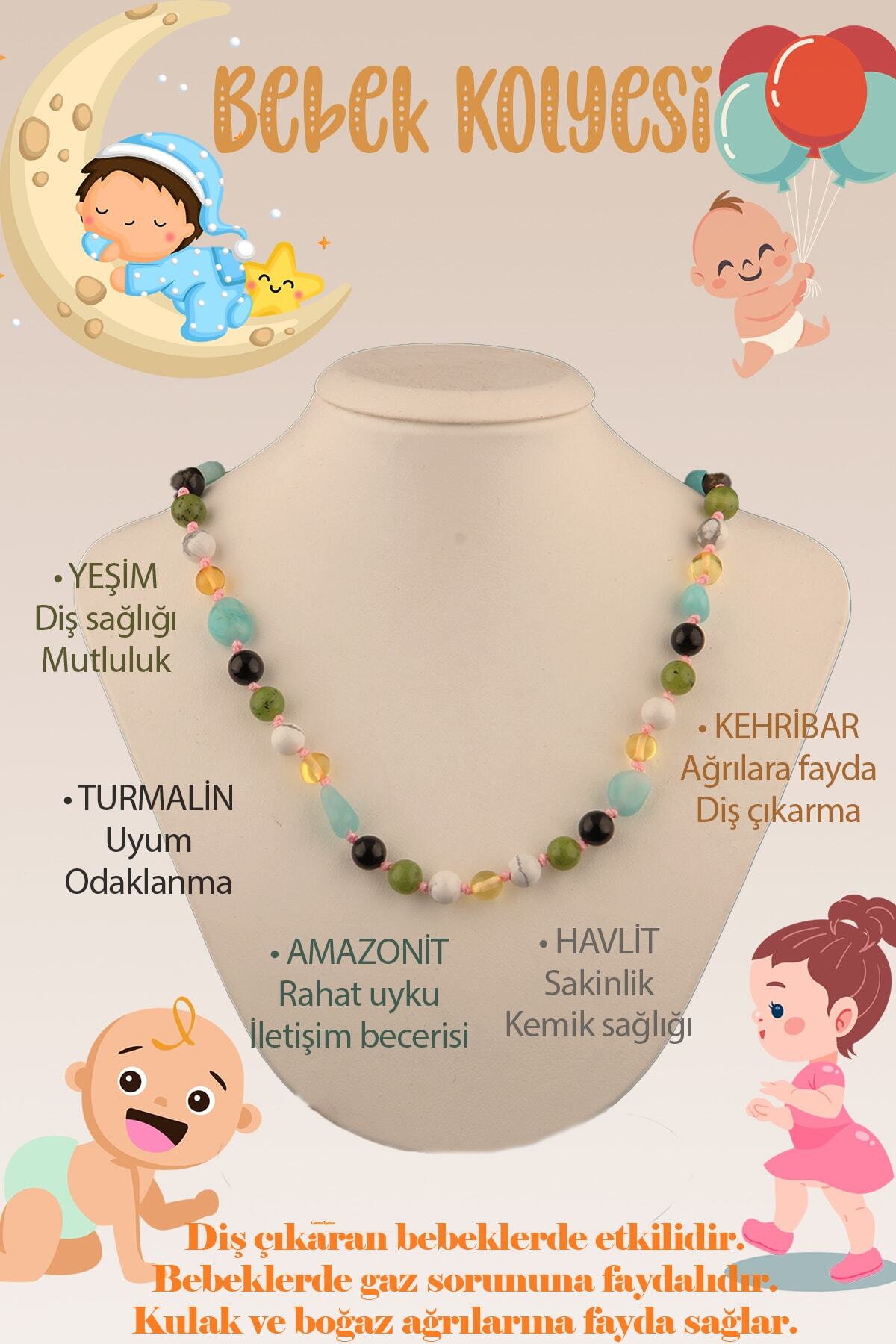 Sertifikalı Bebek Kehribar Kolye-kehribar-amazonit-yeşim-havlit-turmalin