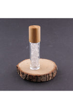 Sertifikalı Kristal Kuvars Doğal Taş Yüz Ve Cilt Esans Ve Yağ Şişesi - 10 Ml, 8 Cm Bambu Kapak
