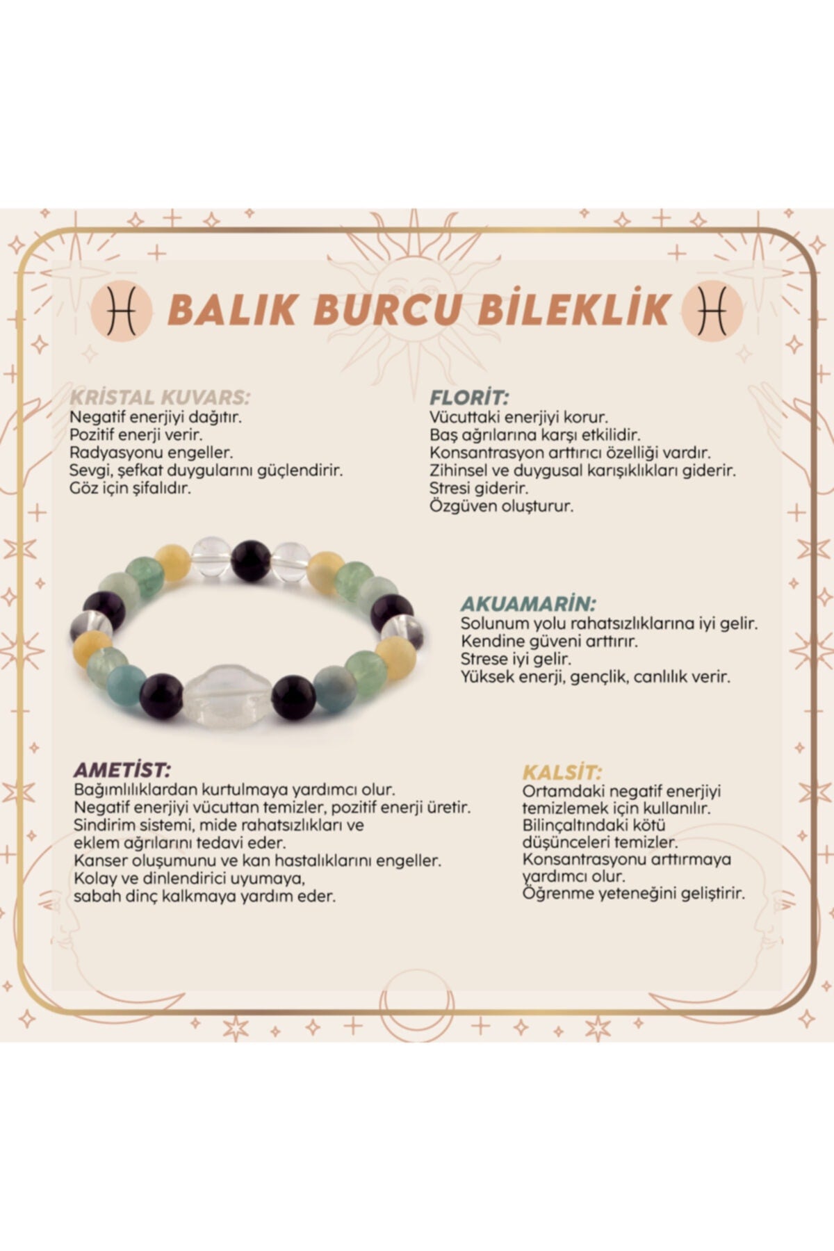 Sertifikalı Balık Burcu Bileklik B038
