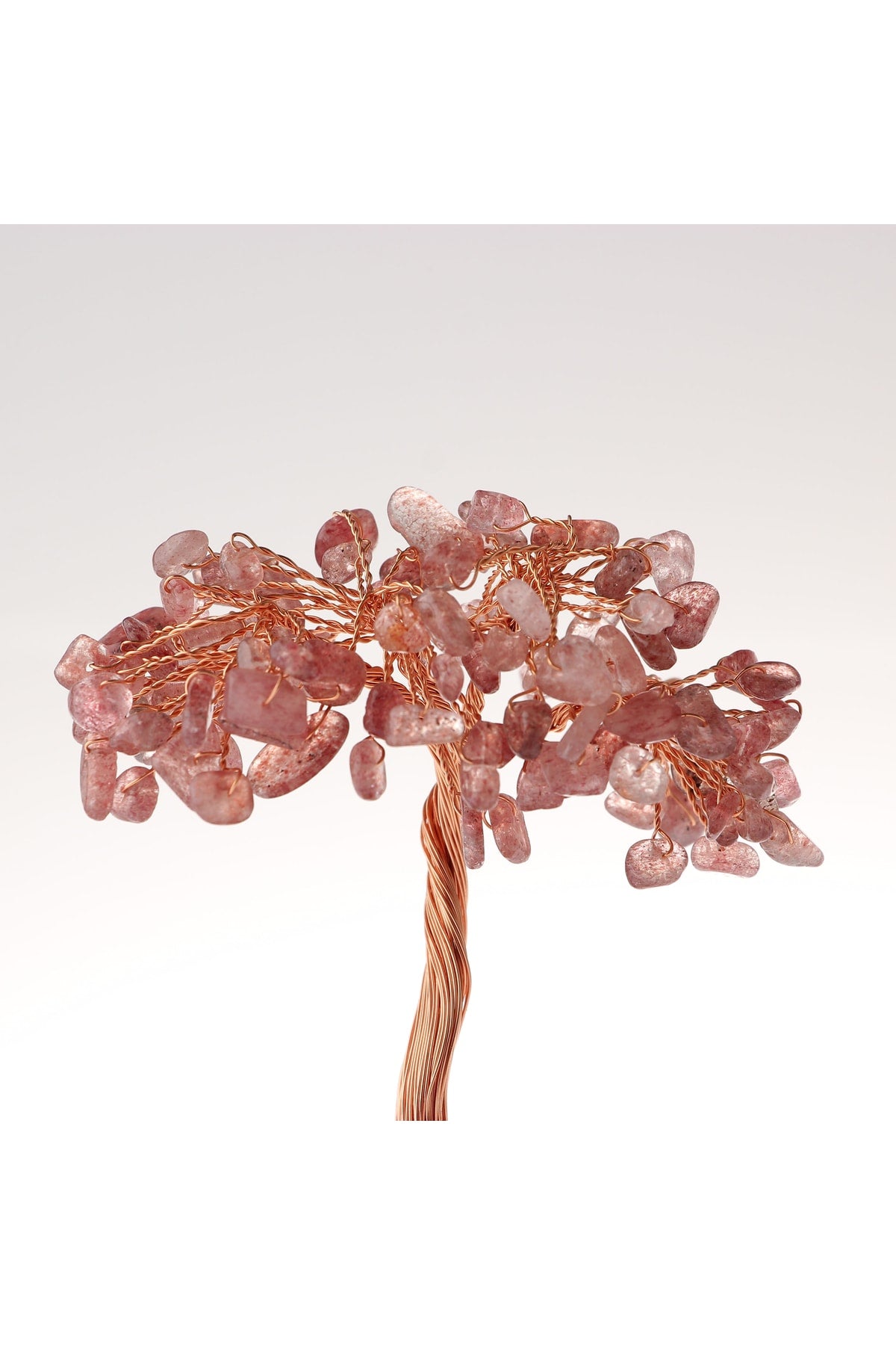 Sertifikalı Çilek Kuvars, Kristal Kuvars Doğaltaş Ağaç 10x7 Cm, D028