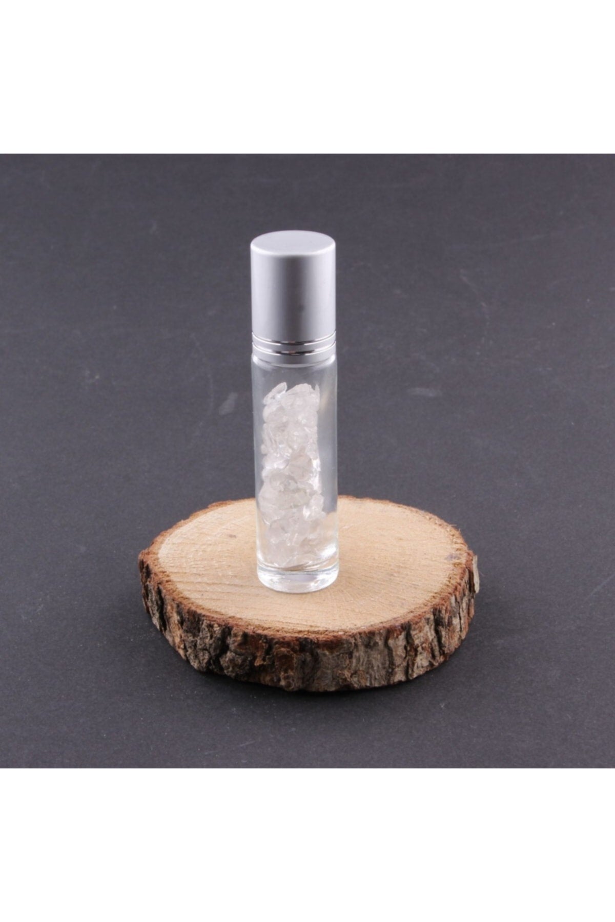 Sertifikalı Kristal Kuvars Doğal Taş Yüz Ve Cilt Esans Ve Yağ Şişesi - 10 Ml, 8 Cm Metal Kapak