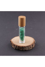Sertifikalı Aventurin Taşı Doğal Taş Yüz Ve Cilt Esans Ve Yağ Şişesi - 10 Ml, 8 Cm Bambu Kapak