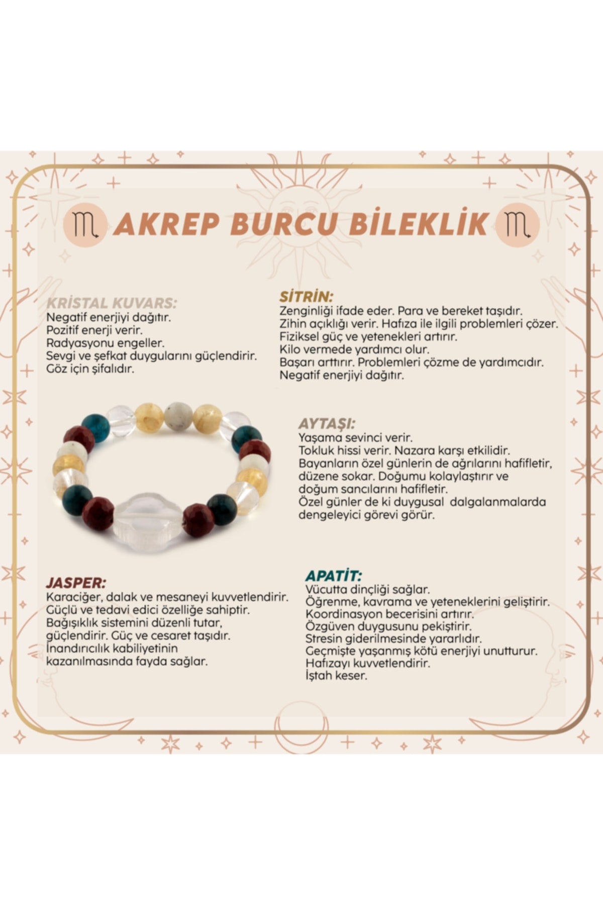 Sertifikalı Akrep Burcu Bileklik B039