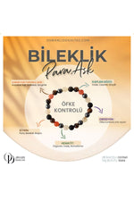 Karnelyan Turuncu Akik, Sitrin, Kaplan Gözü, Obsidyen, Hematit Doğaltaş Bileklik 8 Mm, B924