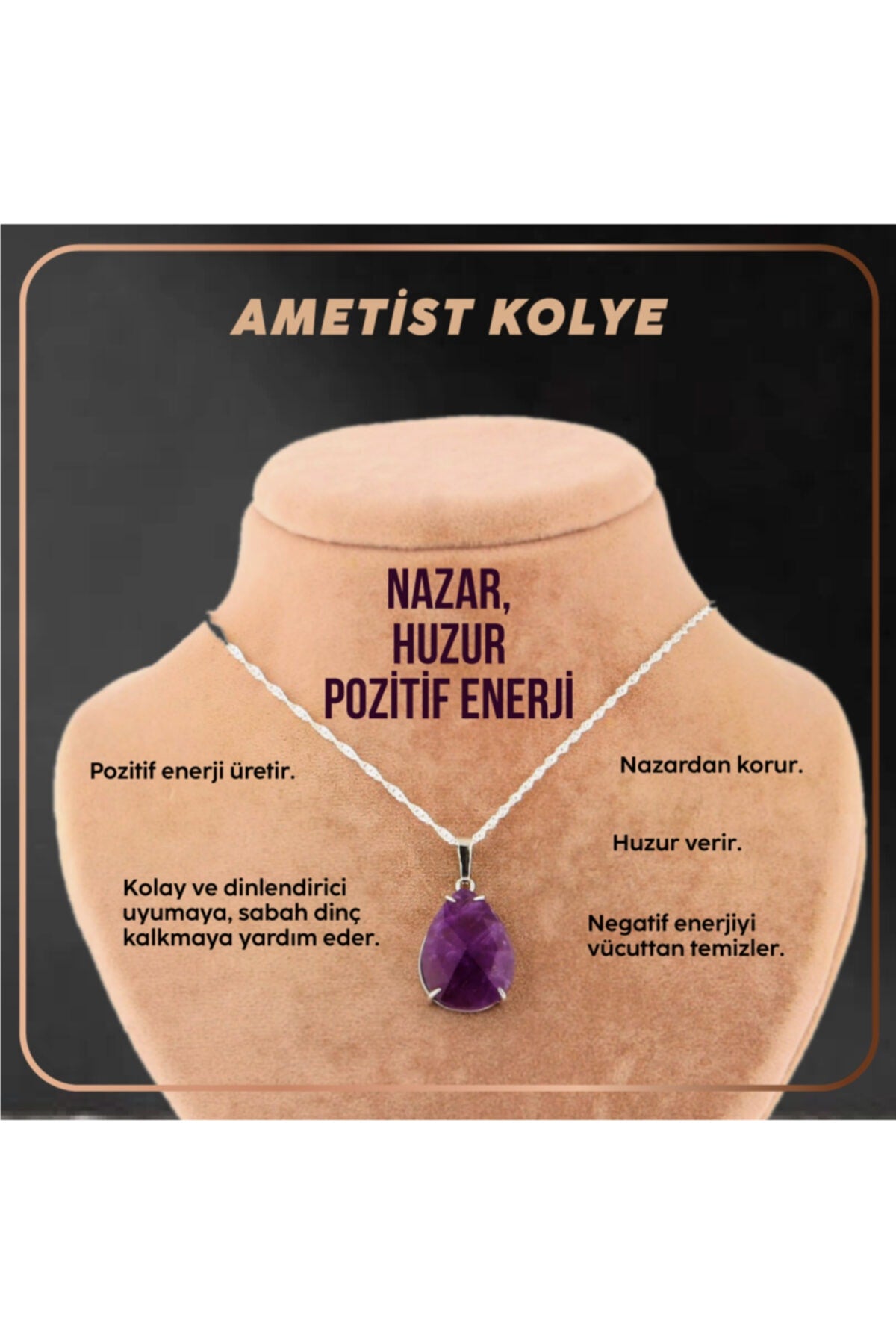 Sertifikalı Kaplan Gözü Kolye Ucu (GÜMÜŞ ZİNCİR HEDİYE) Pirinç Çerçeve