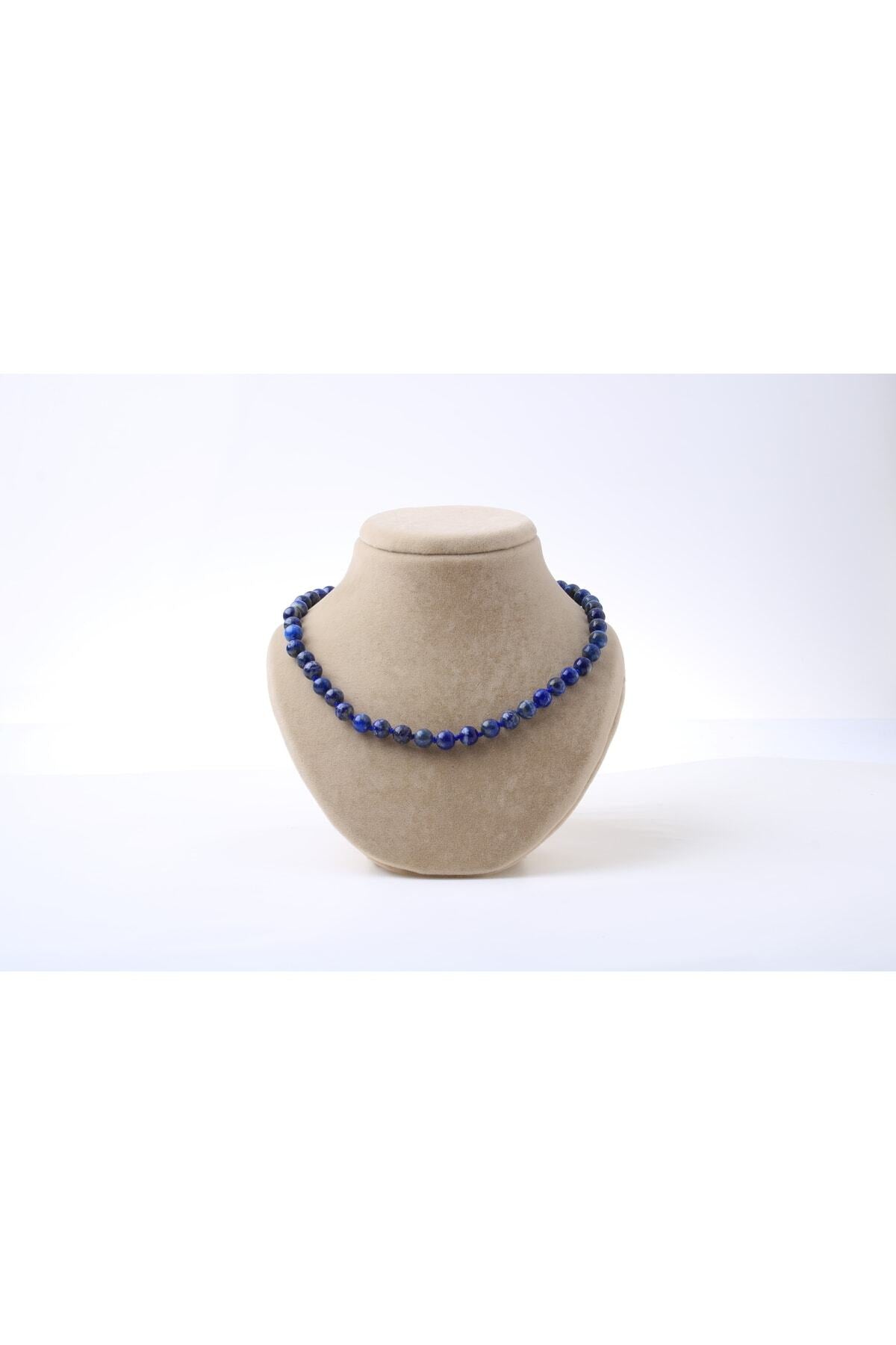 Sertifikalı Lapis Doğaltaş Kolye 8 Mm, M531