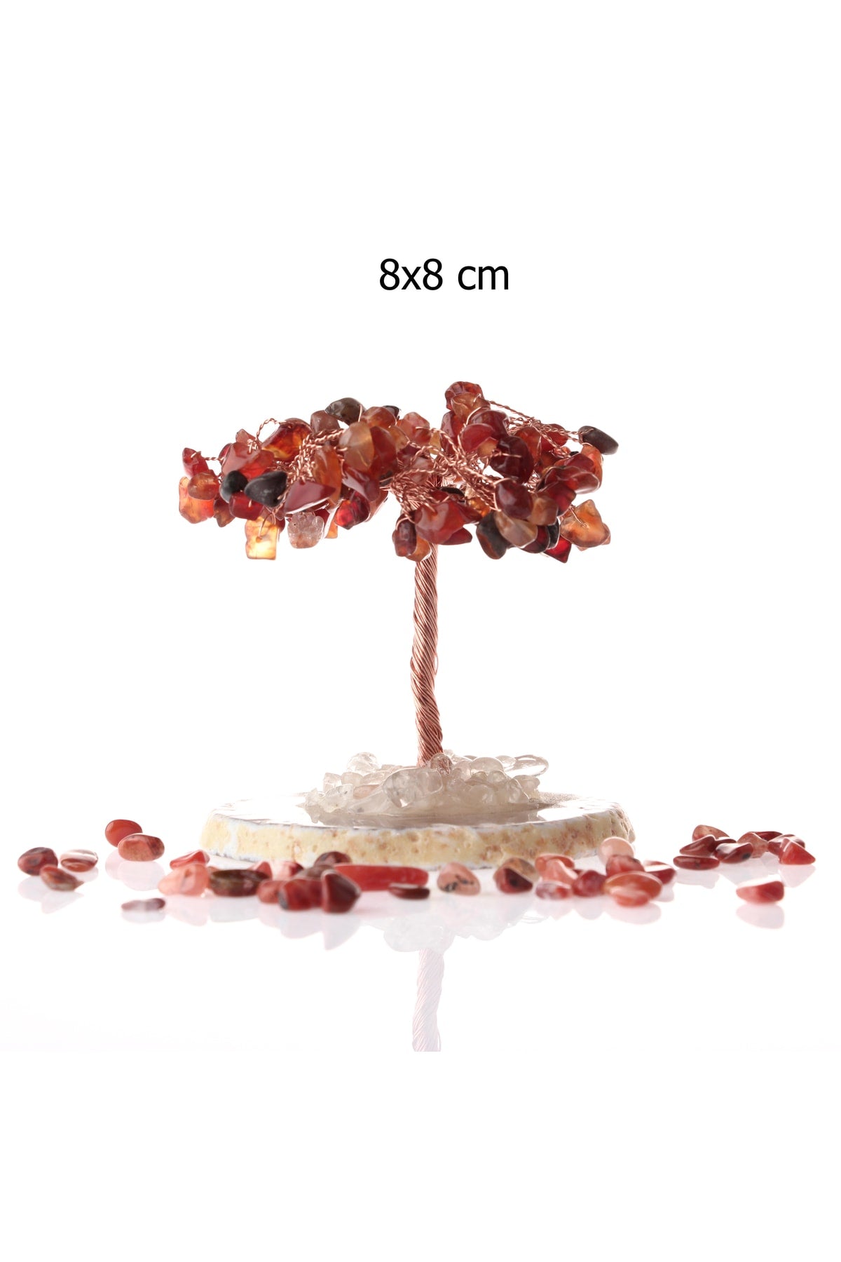 Sertifikalı Akik, Kristal Kuvars Doğaltaş Ağaç 8x8 Cm, D040