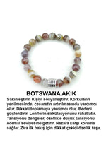Sertifikalı Botswana Akik Doğal Taş Bileklik