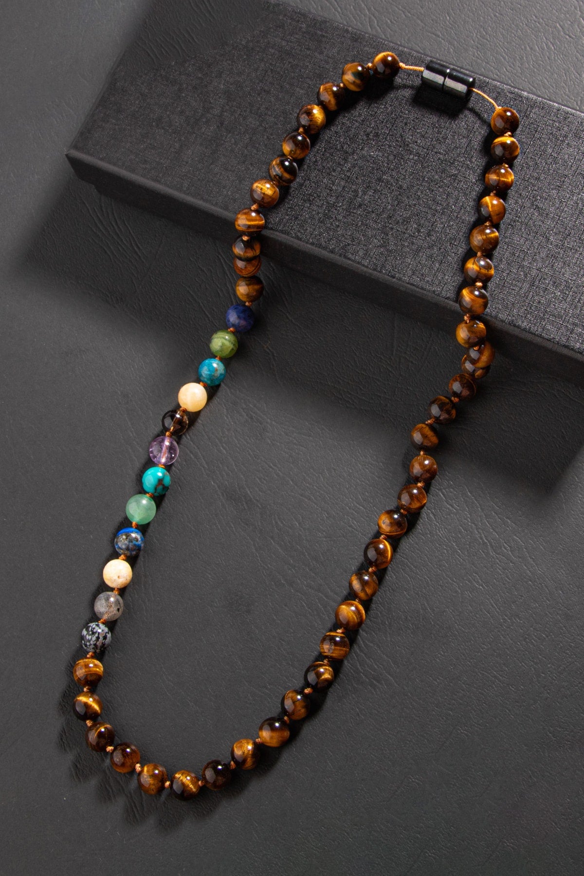 Yay Burcu Düğümlü Kolye Sertifikalı Doğal Taşlı (Turkuaz, Ametrin, Lapis, Opal, Kaplan Gözü)