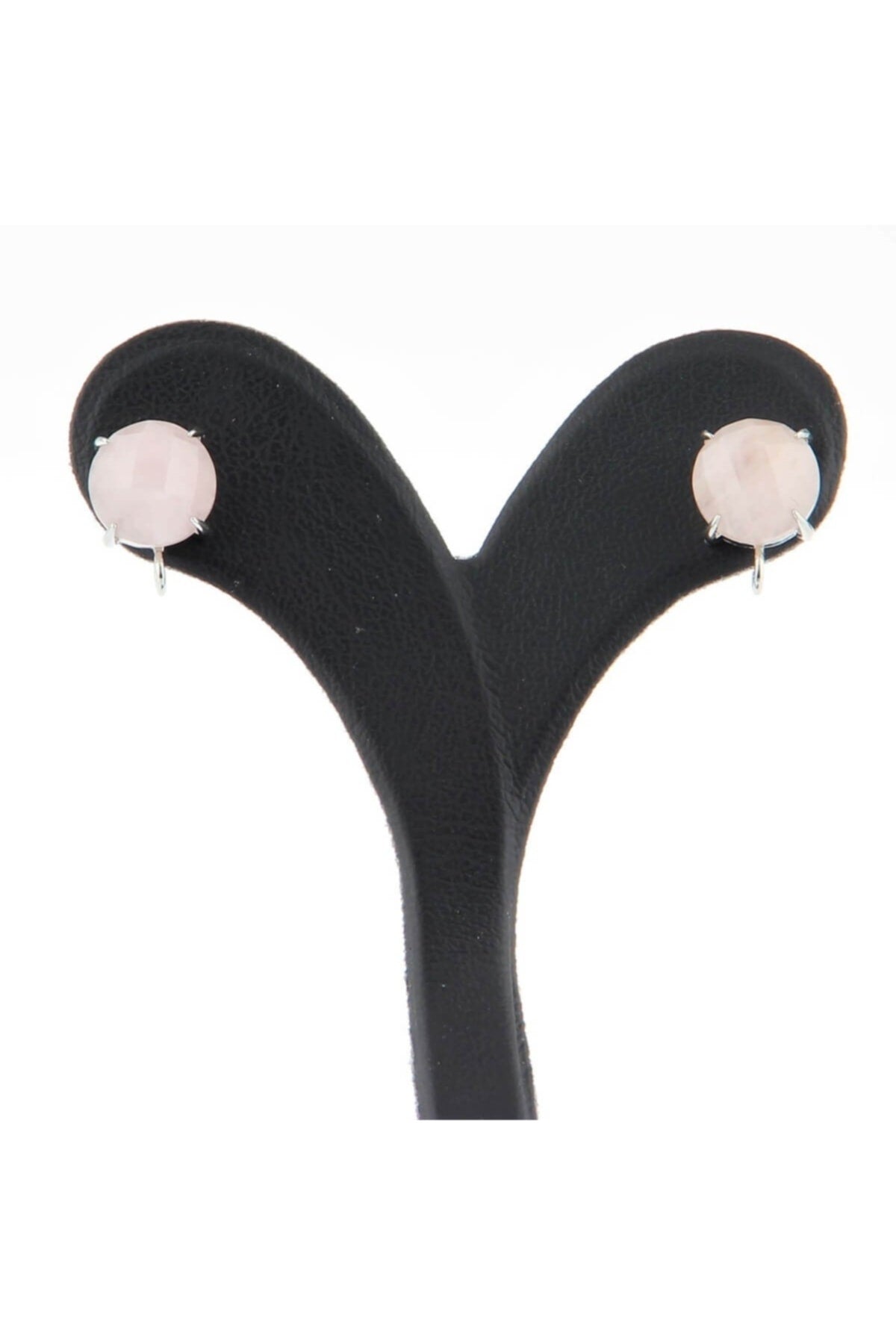 Sertifikalı Pembe Kuvars Doğal Taş Küpe - 10mm Oval