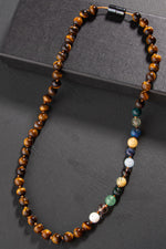 Terazi Burcu Düğümlü Kolye Sertifikalı Doğal Taşlı (Ametrin, Safir, Opal, Lapis, Kaplan Gözü)