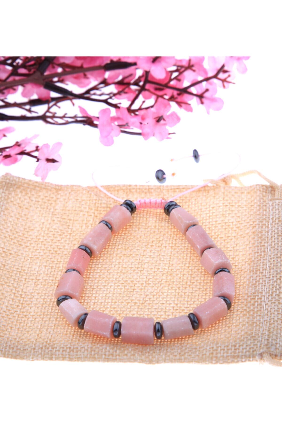 Sertifikalı Pembe Opal, Hematit Bileklik