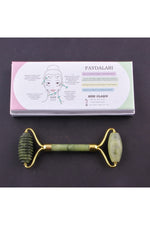 Sertifikalı Yeşim Doğal Taşı Tırtıklı Roller Masaj Aleti 15 X 6 Cm Ma016
