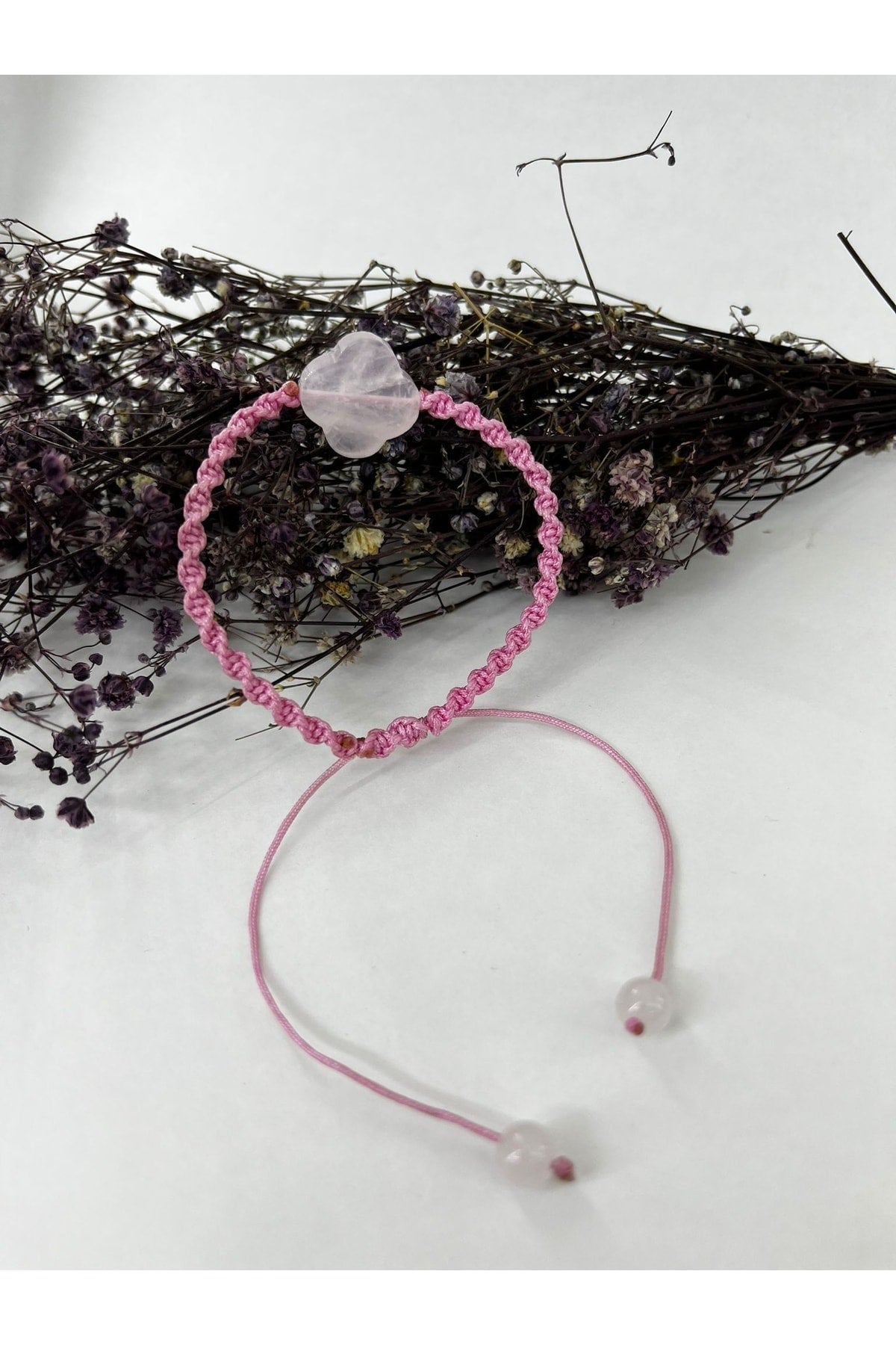 Sertifikalı Pembe Kuvars Doğaltaş Bileklik 15 Mm, B888