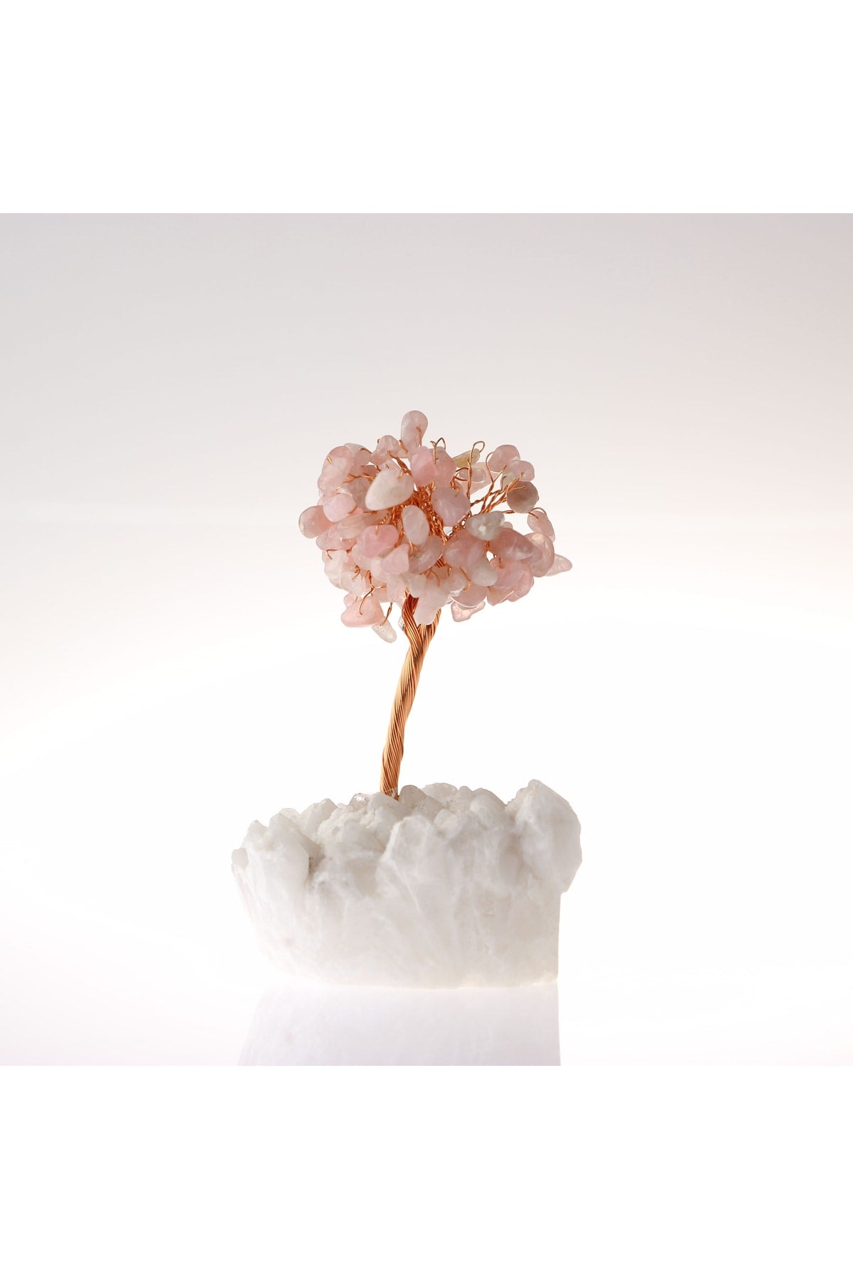 Sertifikalı Pembe Kuvars, Kristal Kuvars Doğaltaş Ağaç 12x5 Cm, D024