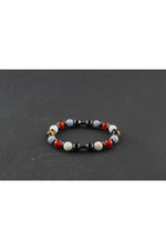 Sertifikalı Bay Sporcu Bileklik Hematit-angelite-havlit-akik-akuamarin-kaplan Gözü-8 Mm