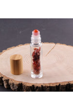 Sertifikalı Akik Taşı Doğal Taş Yüz Ve Cilt Esans Ve Yağ Şişesi- 10 Ml, 8 Cm Bambu Kapak