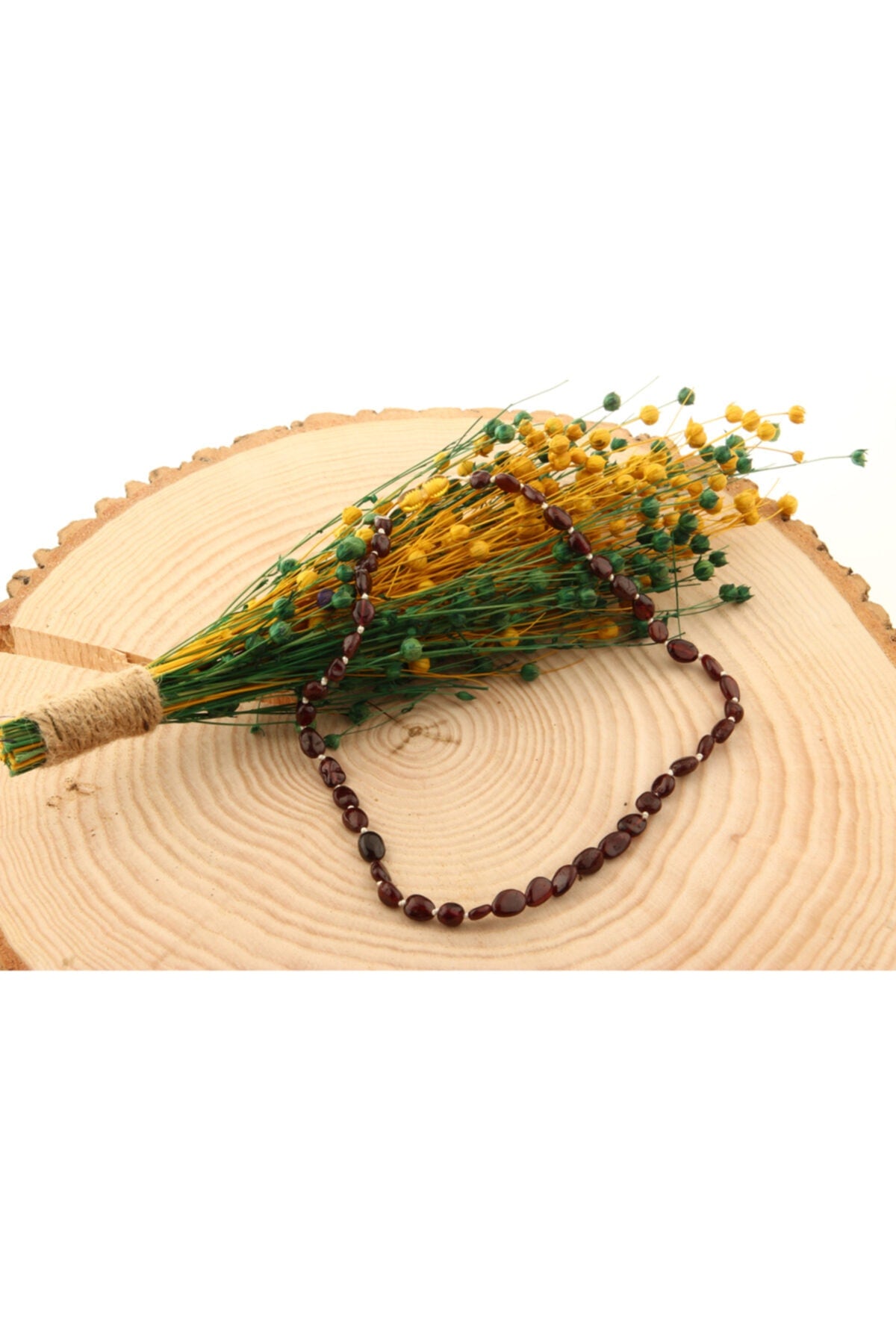Sertifikalı Lal (GRANAT) Natural Kesim Doğal Taş Kolye
