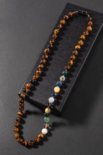 Terazi Burcu Düğümlü Kolye Sertifikalı Doğal Taşlı (Ametrin, Safir, Opal, Lapis, Kaplan Gözü)