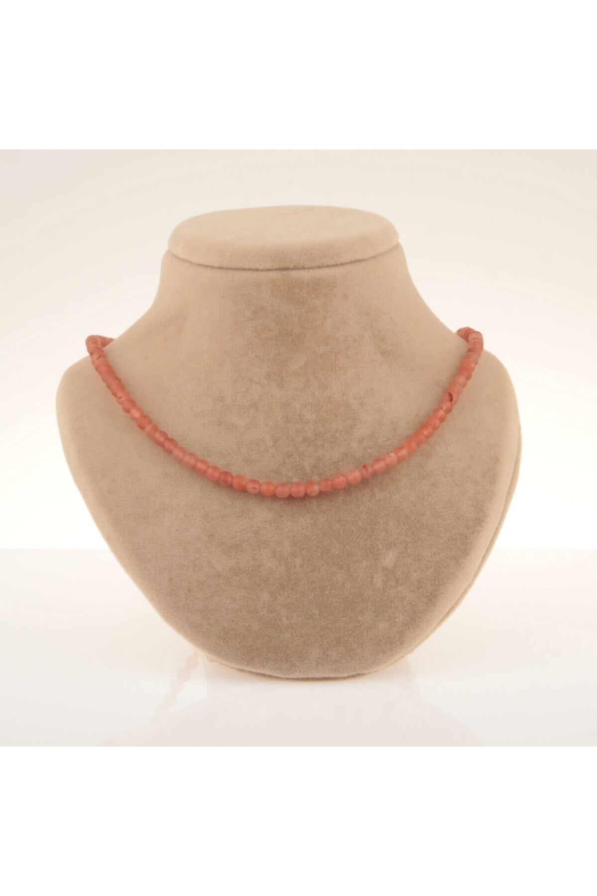 Sertifikalı Yemen Akiği Doğal Taş Kolye - 4mm Turuncu
