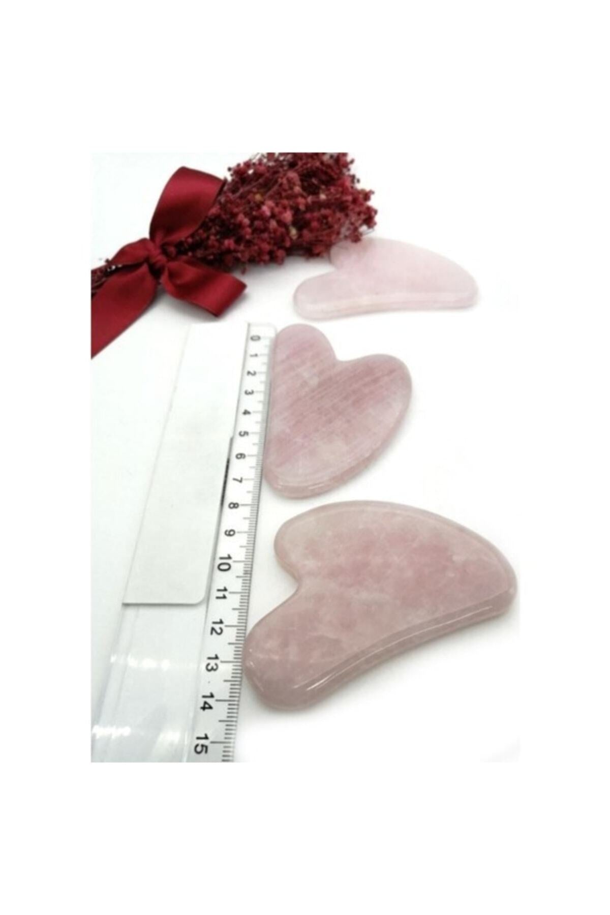 Sertifikalı Pembe Kuvars Gua Sha Yüz Masaj Aleti