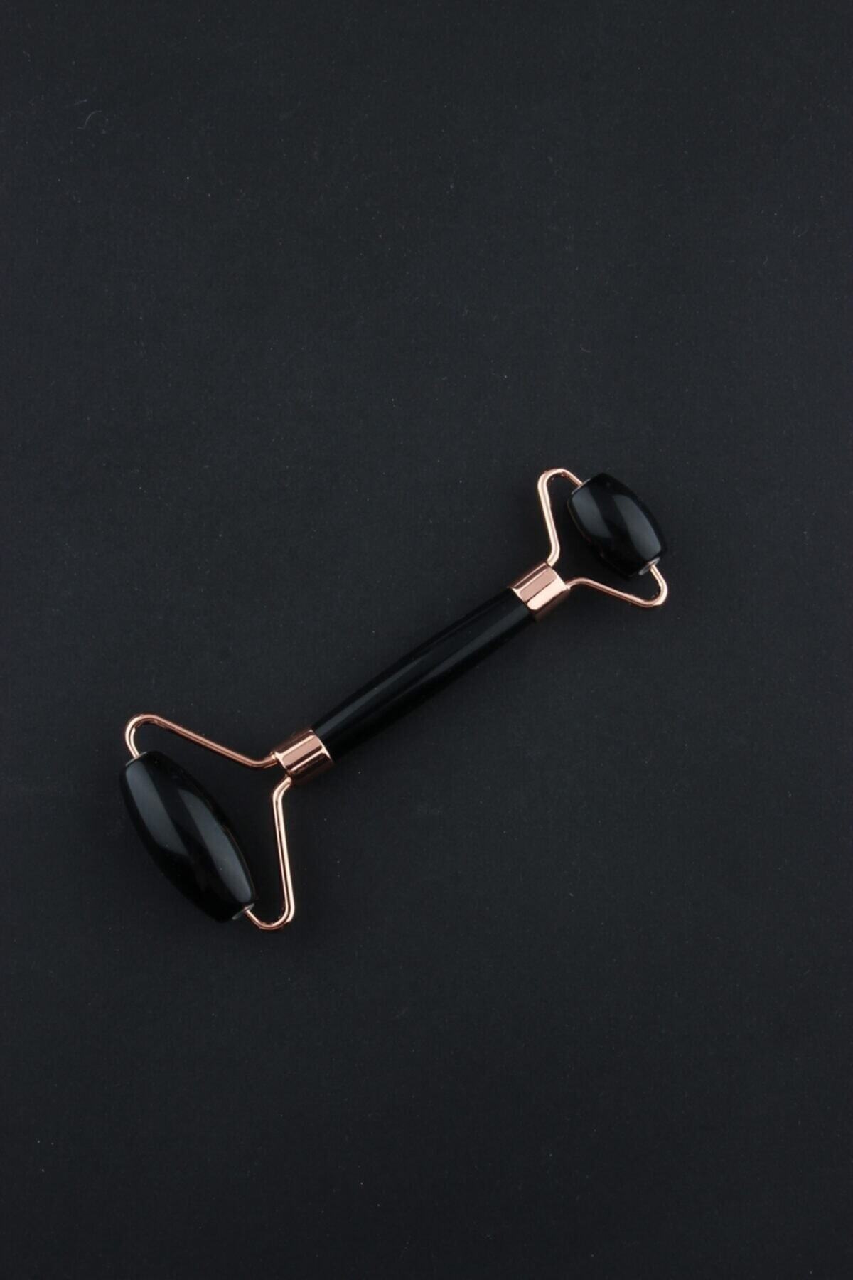Sertifikalı Obsidyen Masaj Taşı Roller Ve Pembe Kuvars Gua Sha Kalp Tasarımlı Set