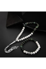 Sertifikalı Havlit, Kan Baba Jasper Doğal Taşlı 33'lük Tesbih Ve Bileklik Takım