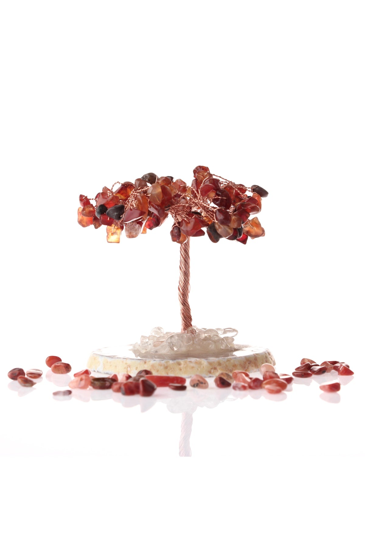 Sertifikalı Akik, Kristal Kuvars Doğaltaş Ağaç 8x8 Cm, D040