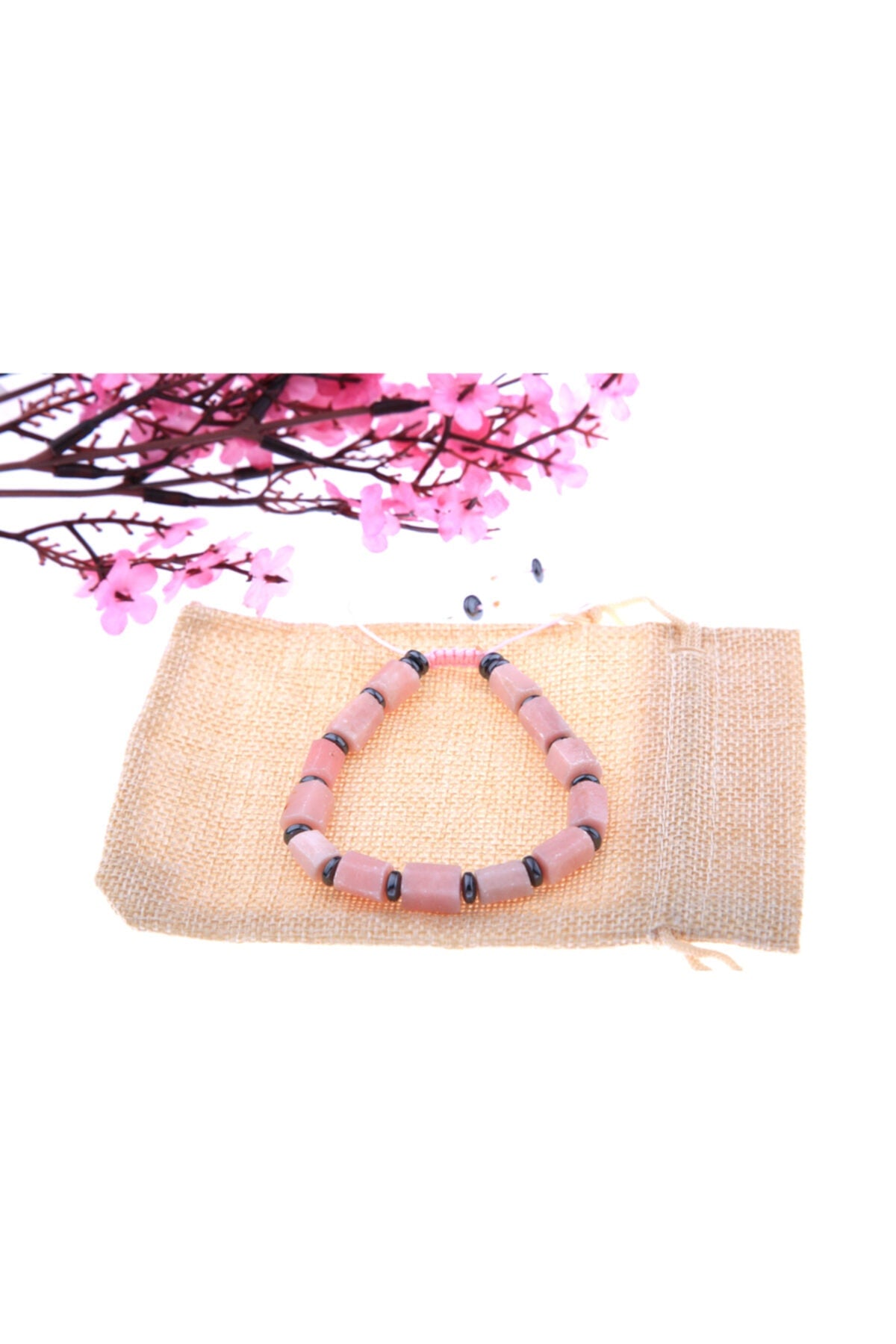 Sertifikalı Pembe Opal, Hematit Bileklik