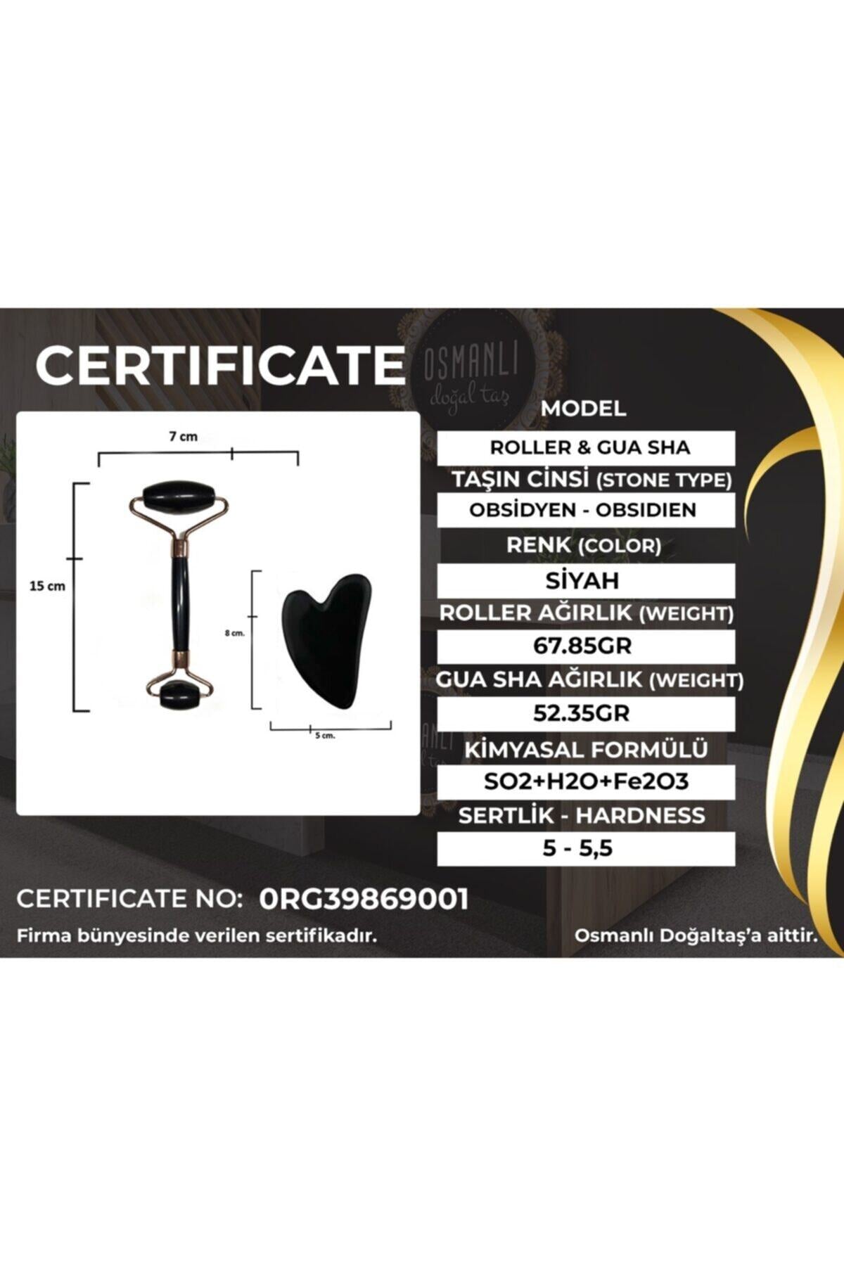 Sertifikalı Obsidyen 1. Sınıf Roller Ve Gua Sha Masaj Seti (SERTİFİKALI)