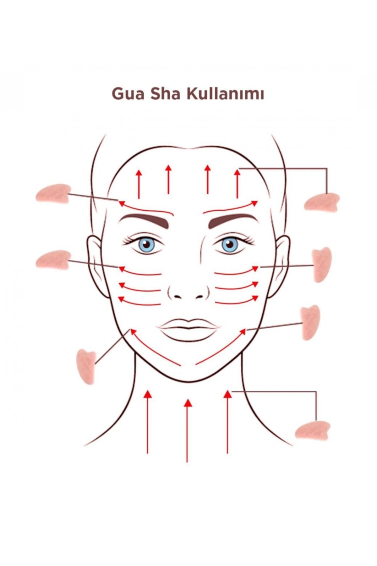 Sertifikalı 1. Sınıf Yeşim Roller Ve Kalpli Gua Sha Masaj Seti